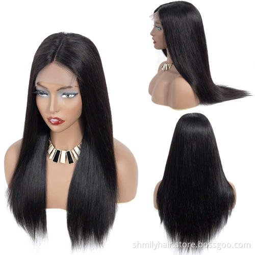 Wholesale Price Virgin Cuticle Aligned Hair Pre Plucked Human Hair Lace Wig With Black Women Raw Brazilian Hair Lace Closure Wig